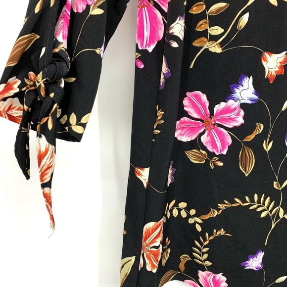 Express Dress Floral Tie Sleeve Shift - Picture 4 of 8